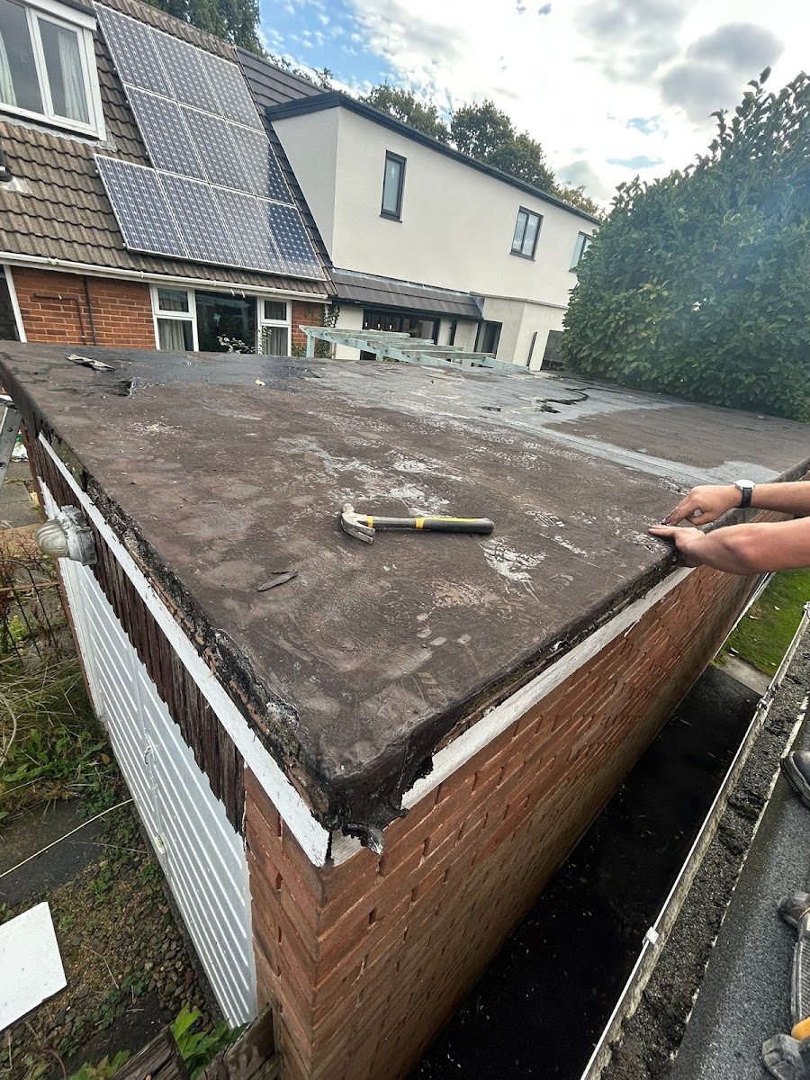 Flat roof prep with tools