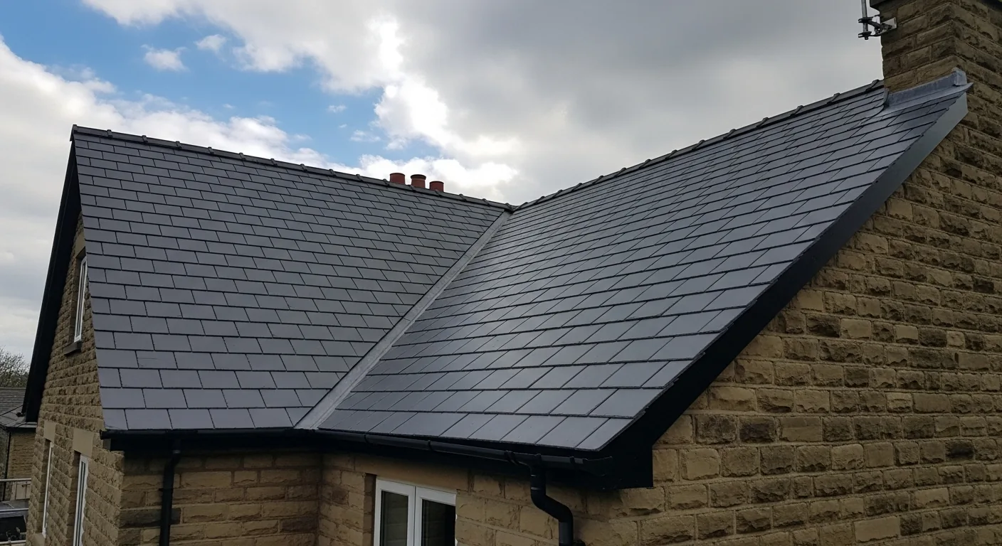 Freshly completed full re-roof on a UK home